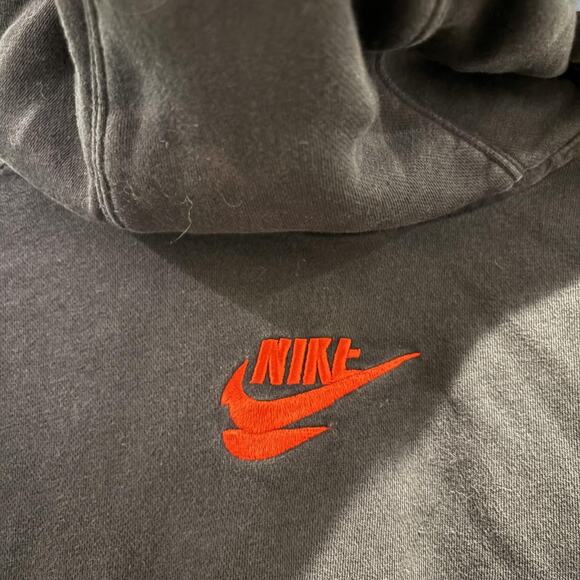 Nike Hoodie Mens Small Black Blue Swoosh Logo DM6873-010 Embroidered Pullover - Picture 9 of 16